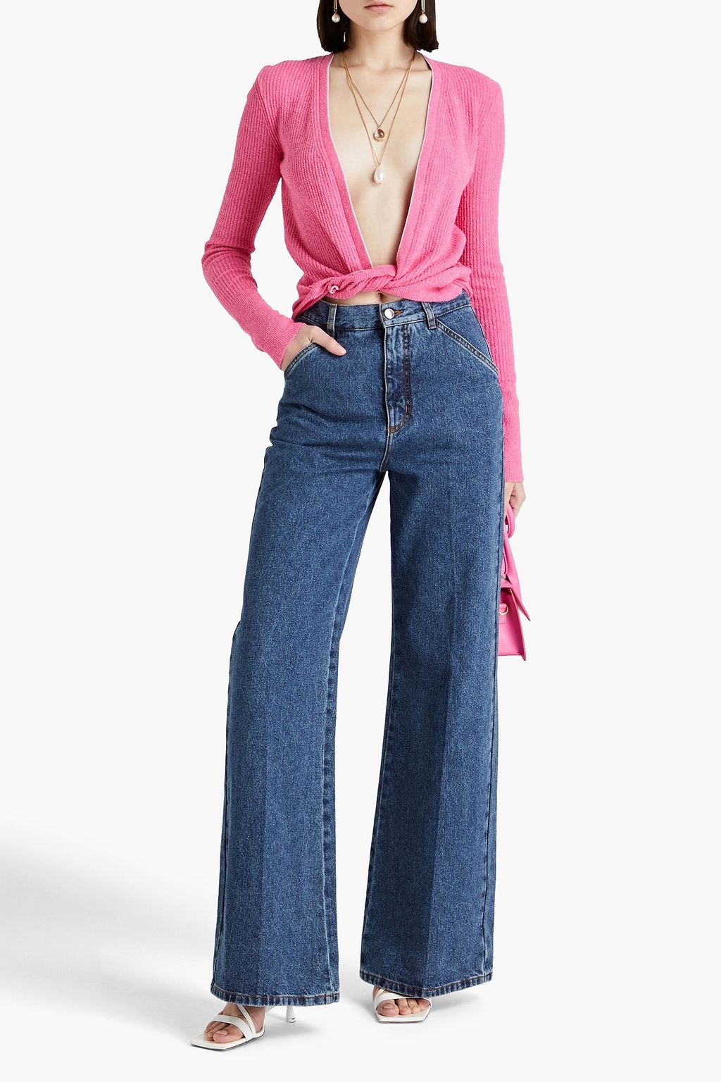 JACQUEMUS Twisted ribbed cotton-blend bouclé top