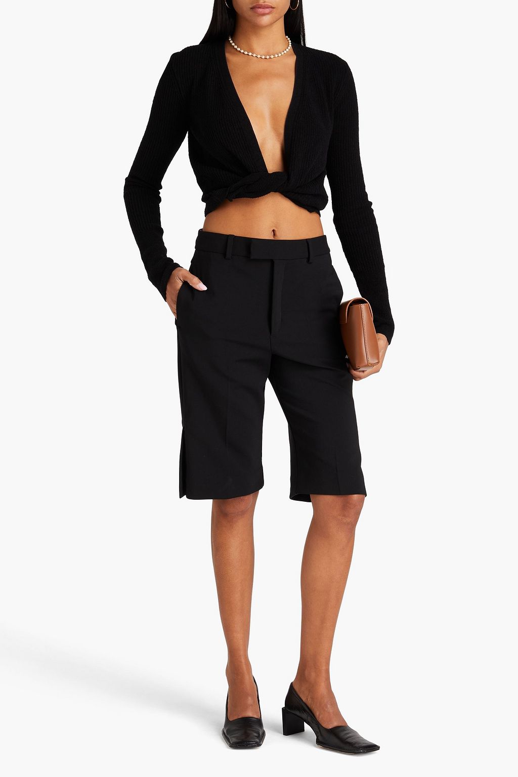 JACQUEMUS Twisted ribbed cotton-blend bouclé top