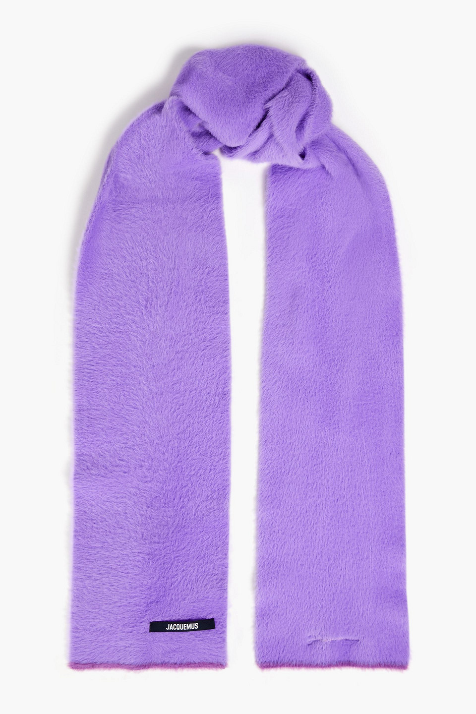 Jacquemus Neve Brushed Knitted Scarf In Purple