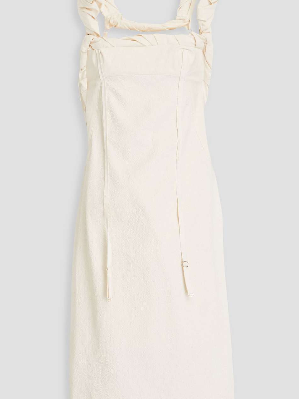 crema twisted cotton-piqué dress