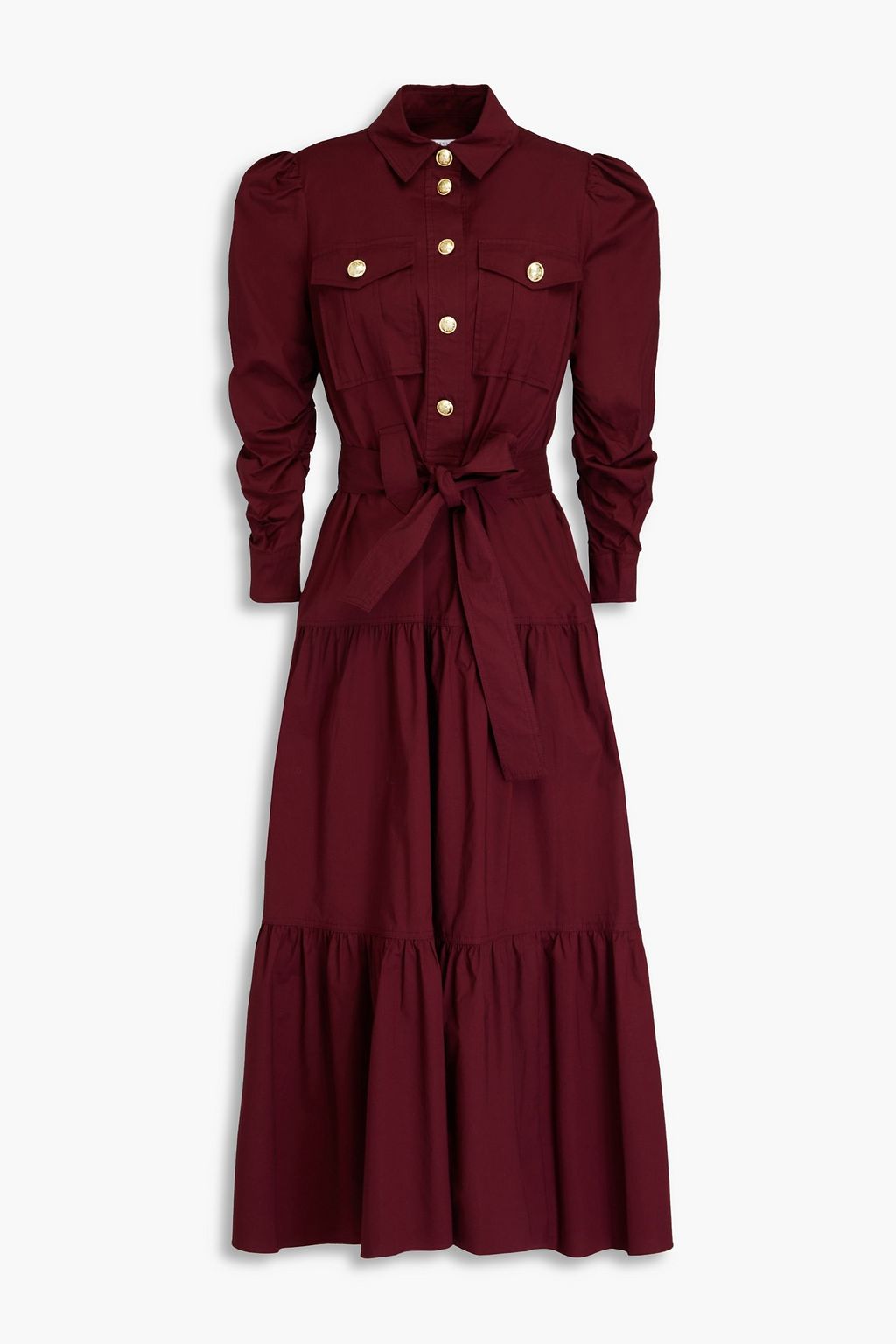 DEREK LAM 10 CROSBY Tiered cotton blend midi shirt dress THE OUTNET