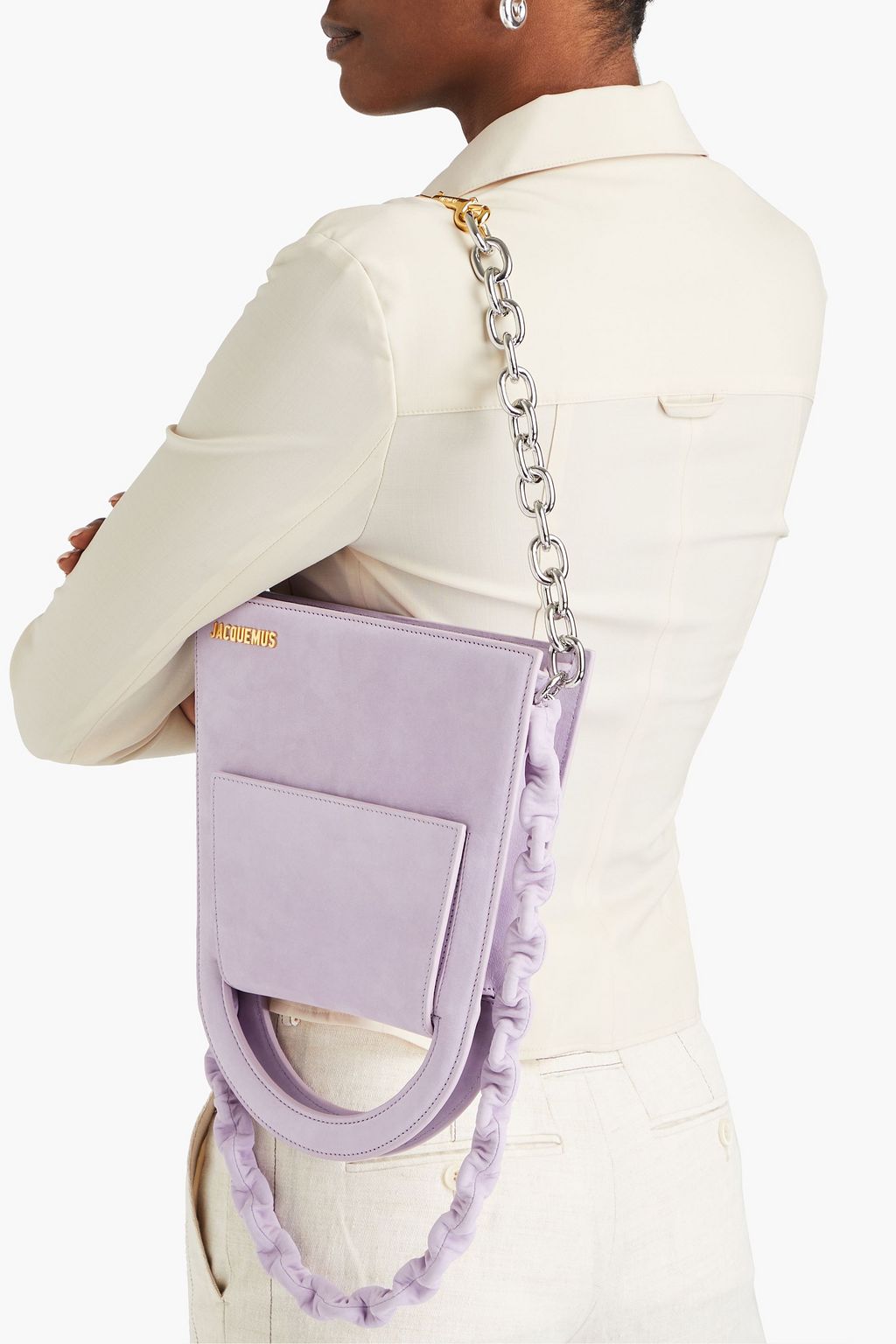 JACQUEMUS L'envers suede shoulder bag