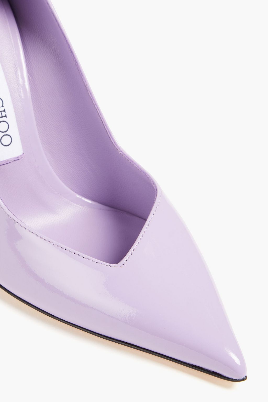 JIMMY CHOO Glossed-leather pumps