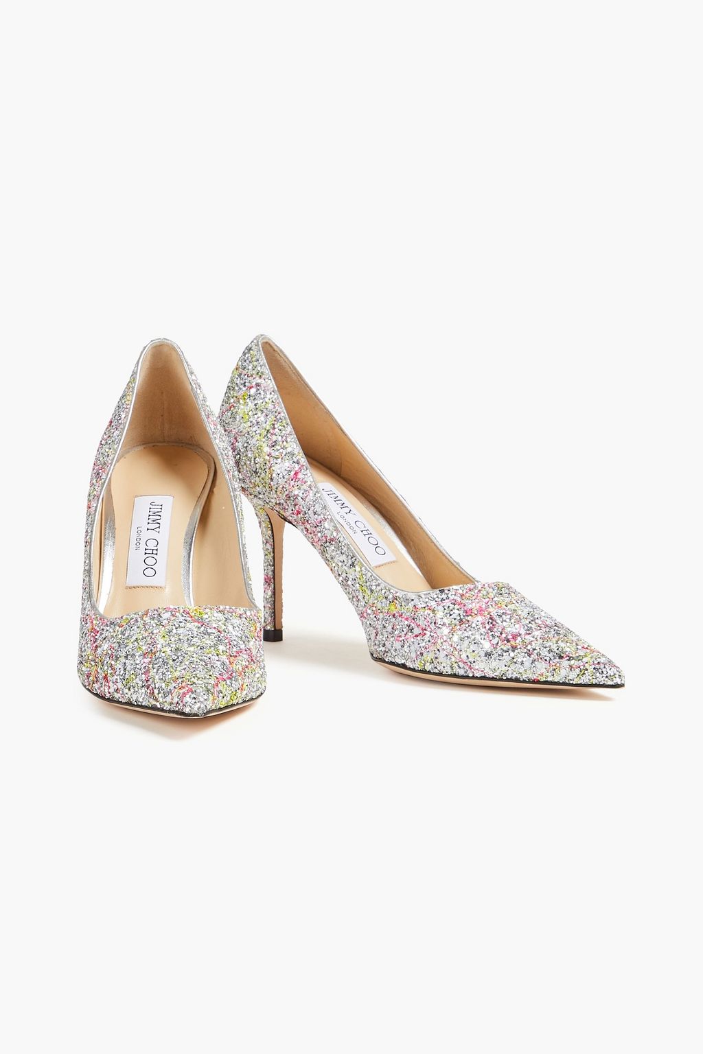 JIMMY CHOO Love 85 embellished satin pumps