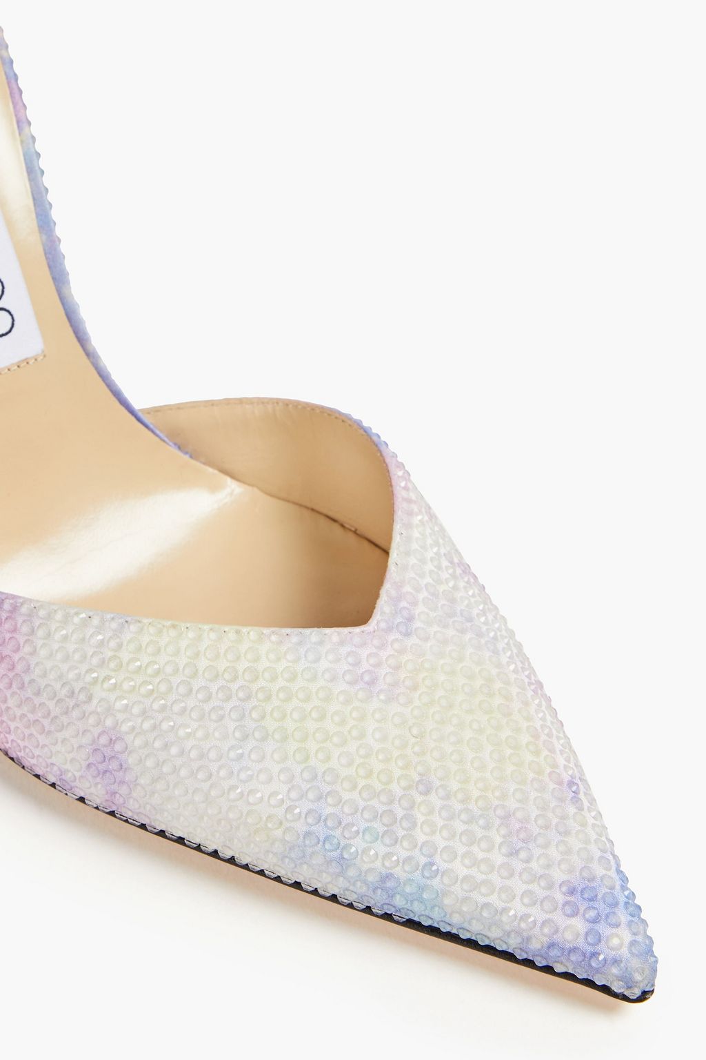 JIMMY CHOO Saeda 100 embellished satin pumps