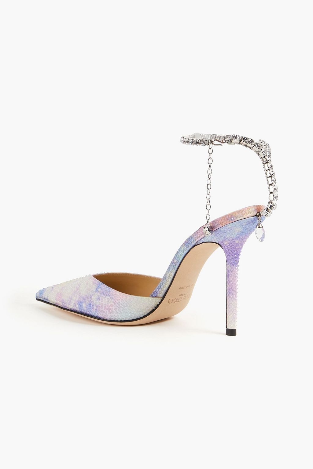 JIMMY CHOO Saeda 100 embellished satin pumps