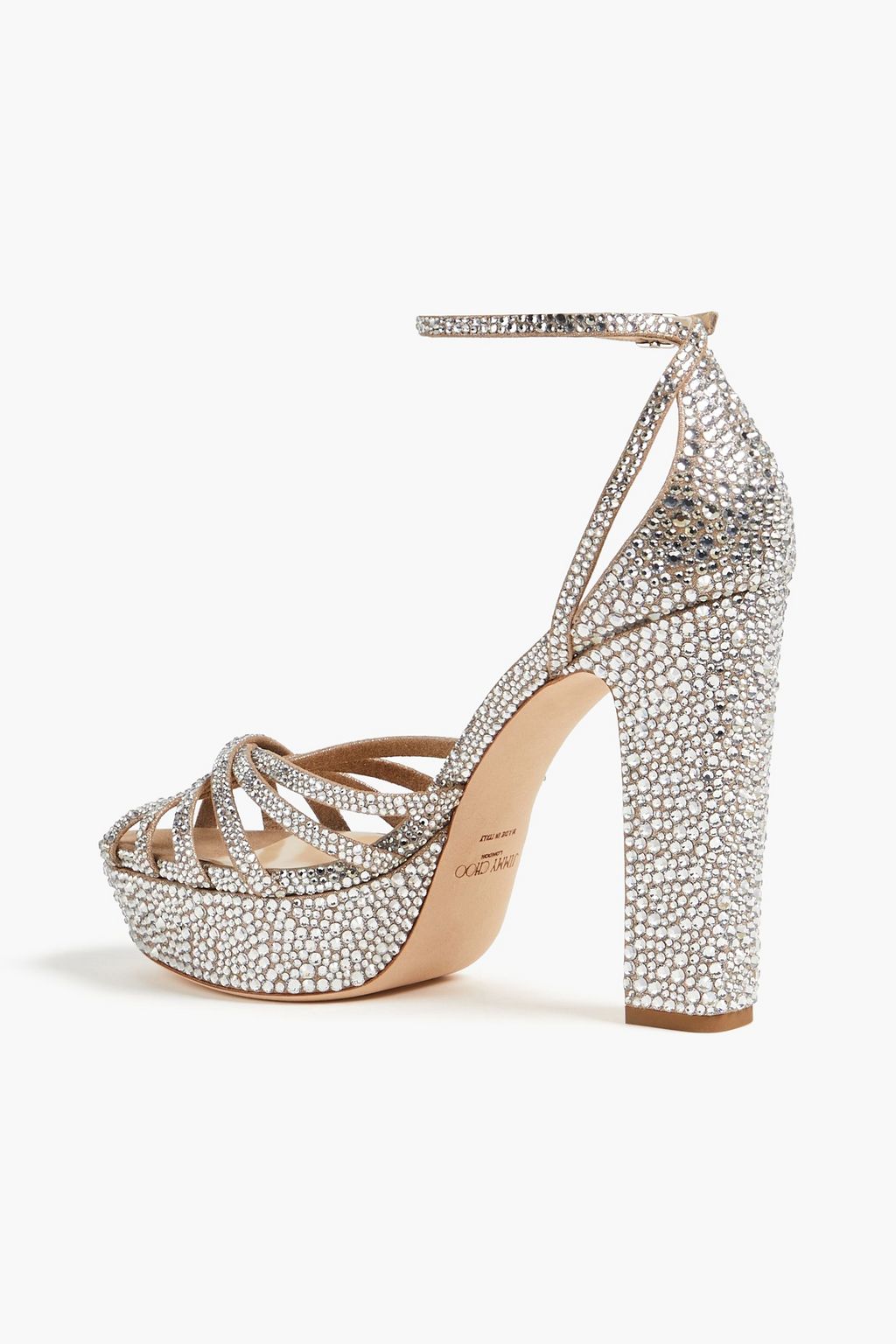 JIMMY CHOO Embellished satin sandals