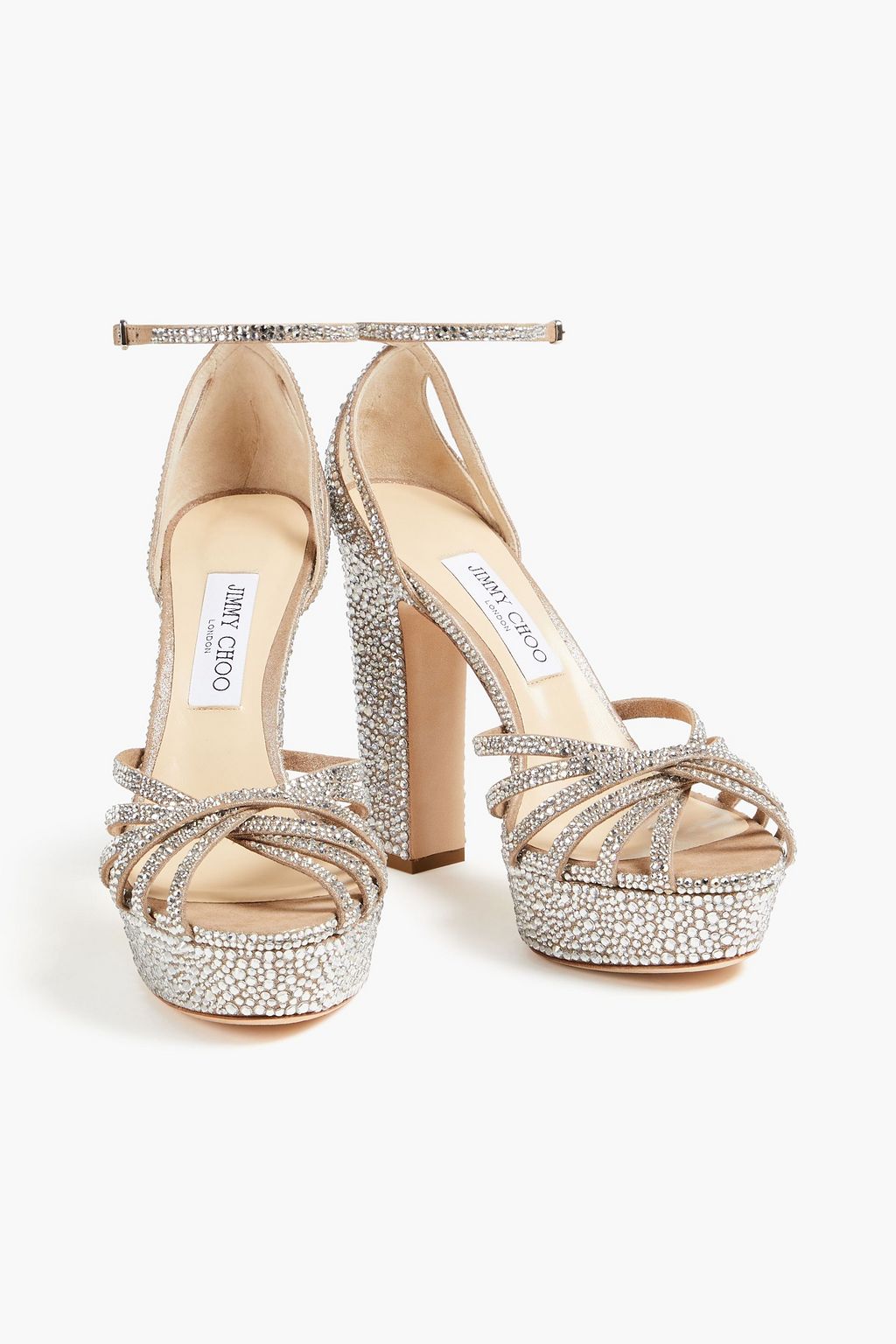 JIMMY CHOO Embellished satin sandals