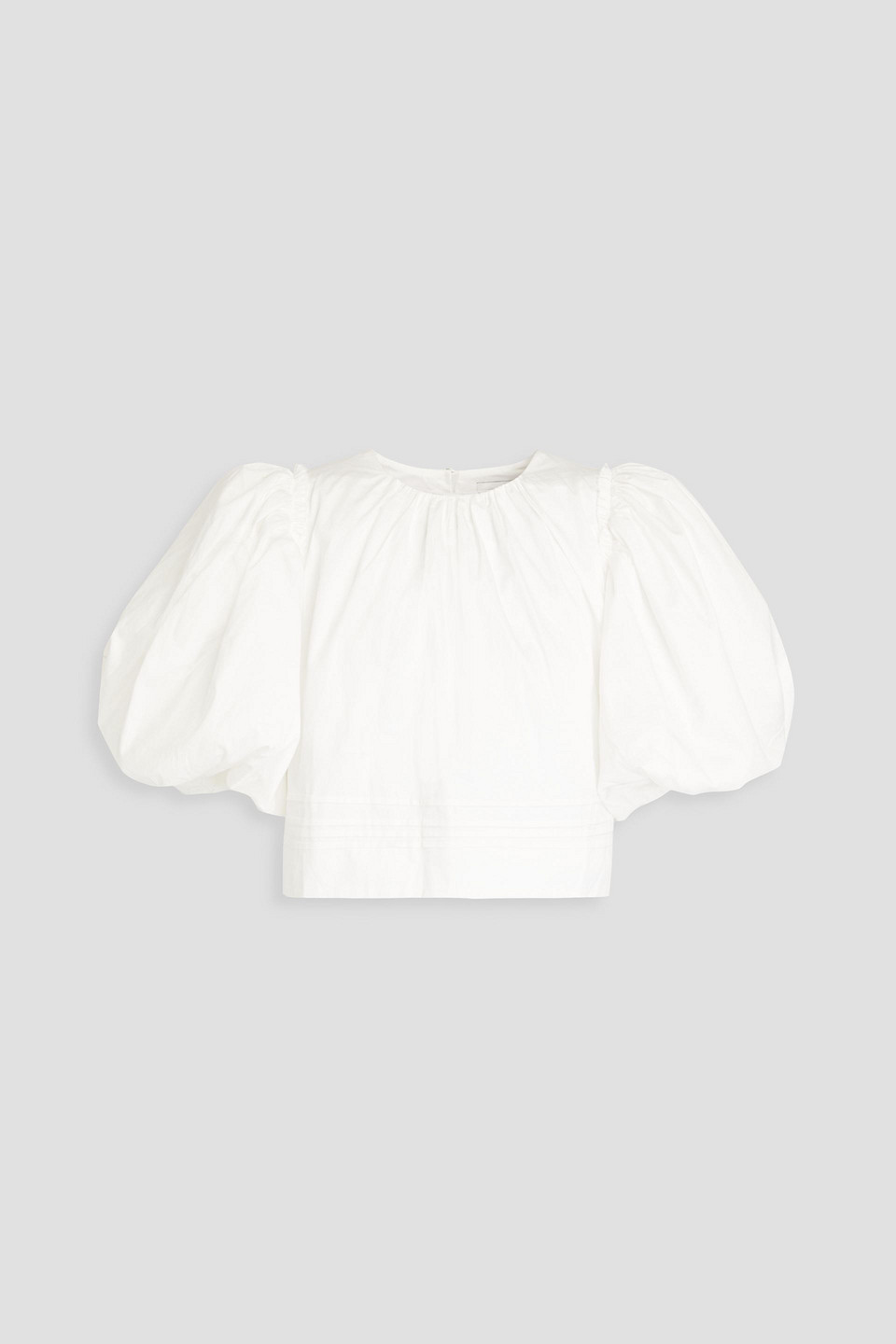 Aje Ney Cropped Cotton-poplin Top In Ivory