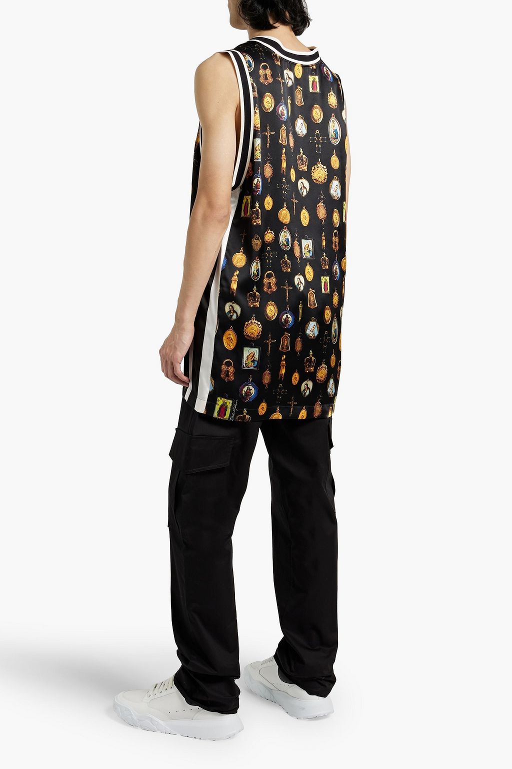 DOLCE&GABBANA Printed silk-satin tank