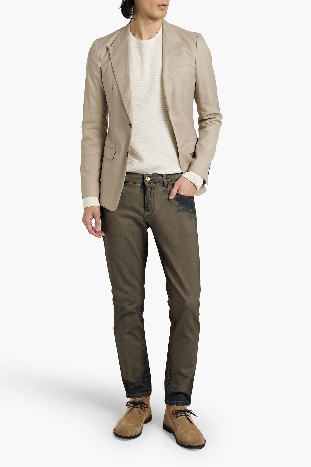 DOLCE&GABBANA Slim-fit faded denim jeans