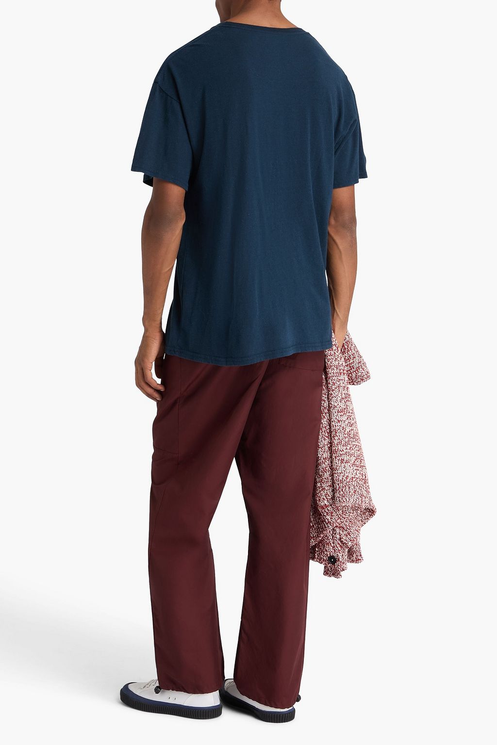 THE ELDER STATESMAN Solid cotton and linen-blend jersey T-shirt