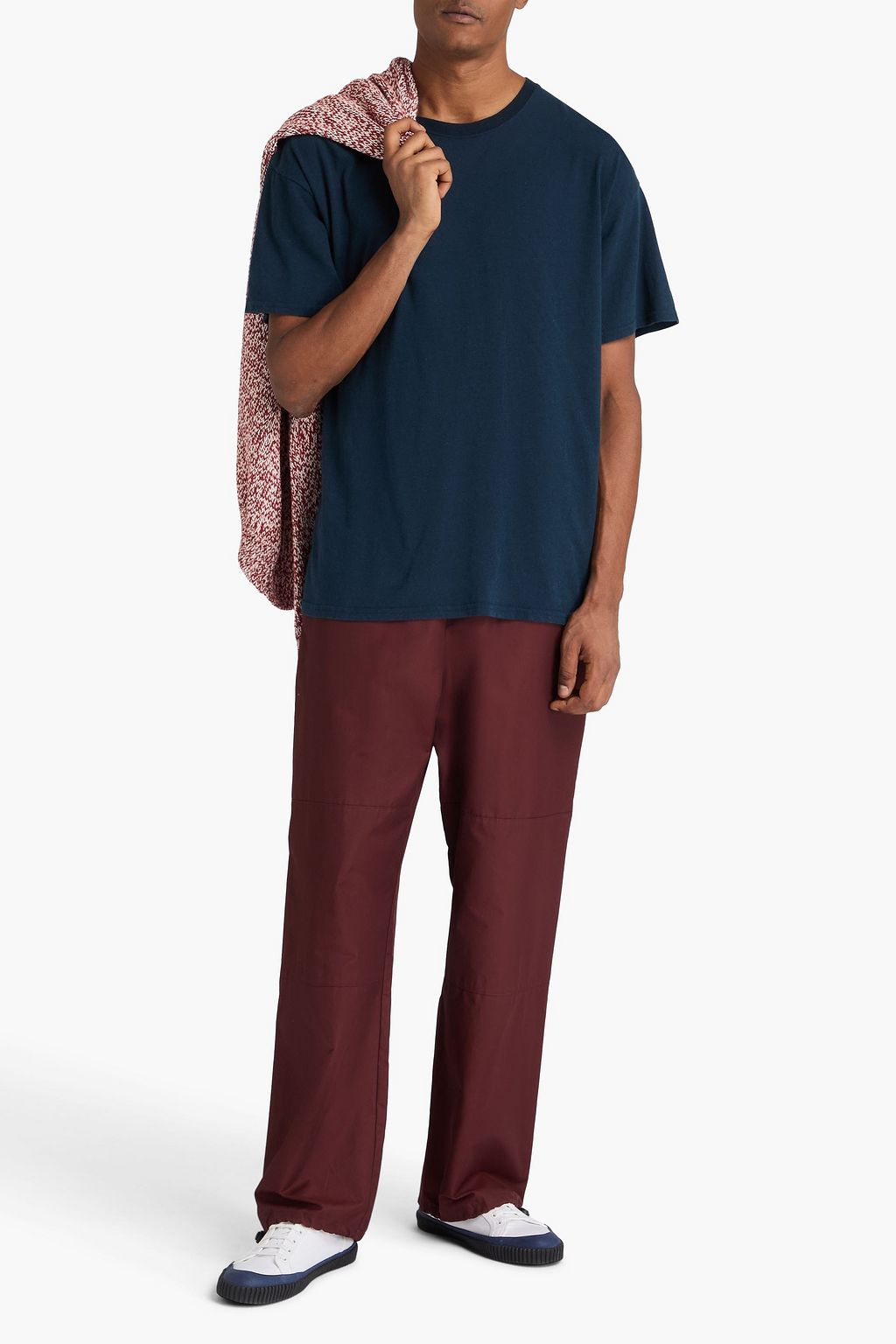 THE ELDER STATESMAN Solid cotton and linen-blend jersey T-shirt