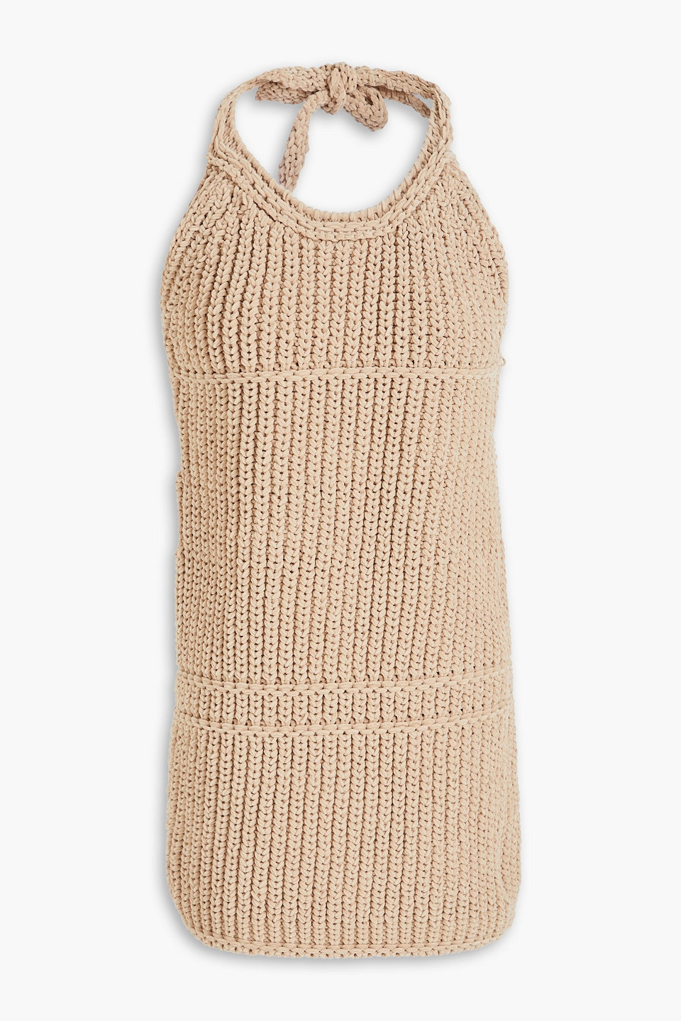 Jacquemus La Robe Nuvola Halter Neck Sweater Dress In 810 Light Brown