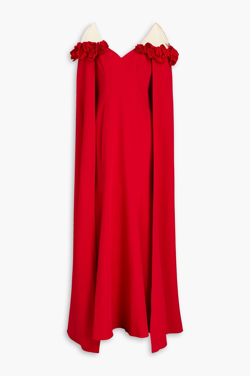 Cape-effect crepe gown