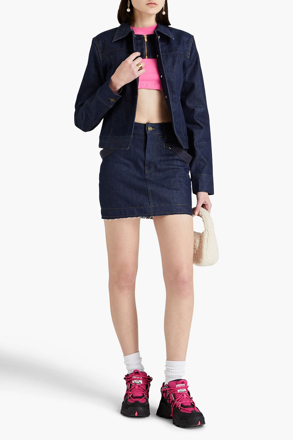 Shop Jacquemus Nimes Denim Jacket In Dark Denim