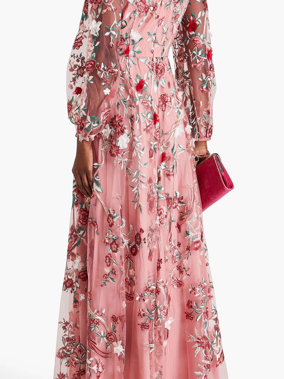 embroidered tulle gown