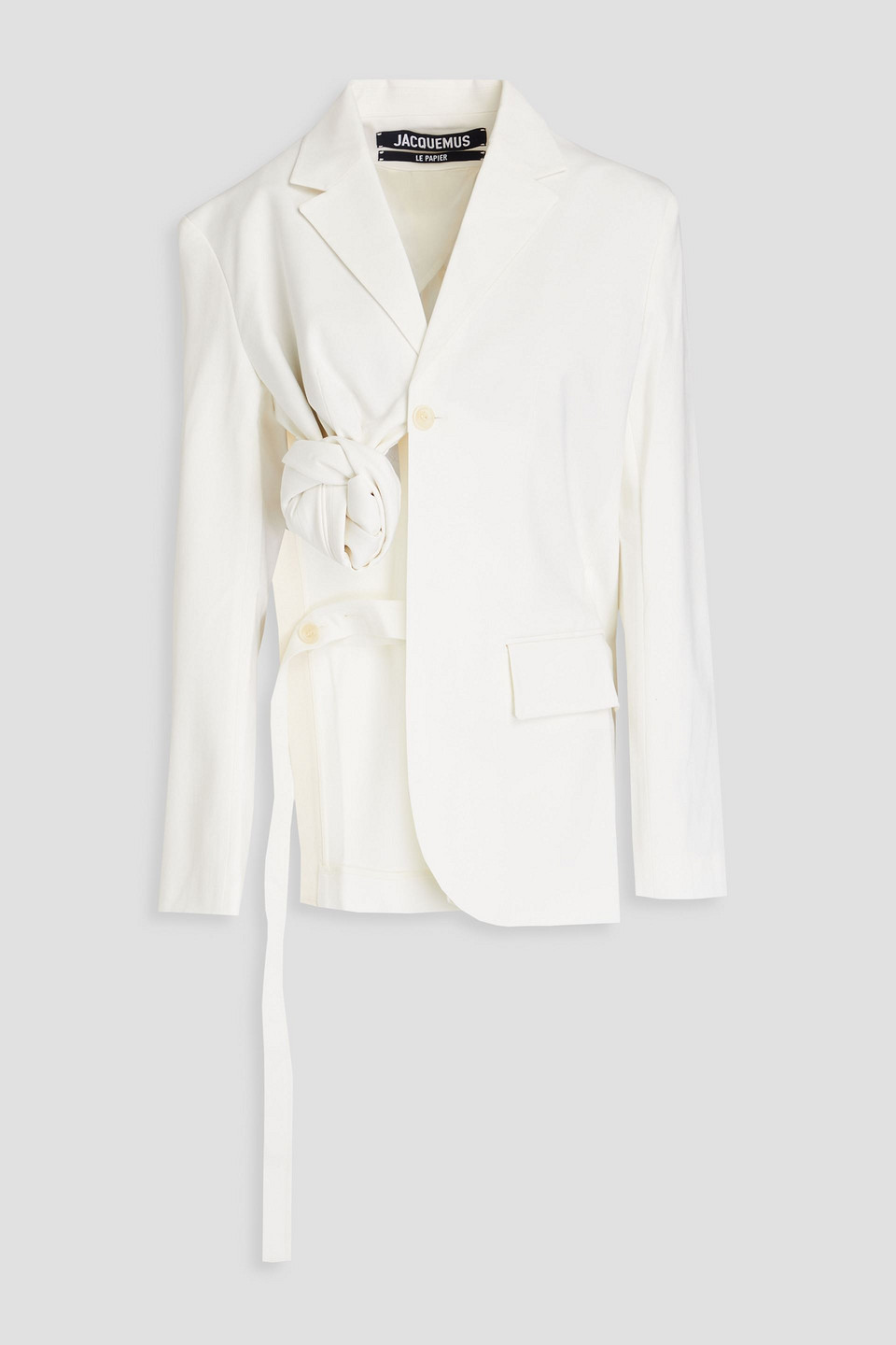 Jacquemus La Veste Baccala Cutout Wool-blend Twill Blazer In Off-white