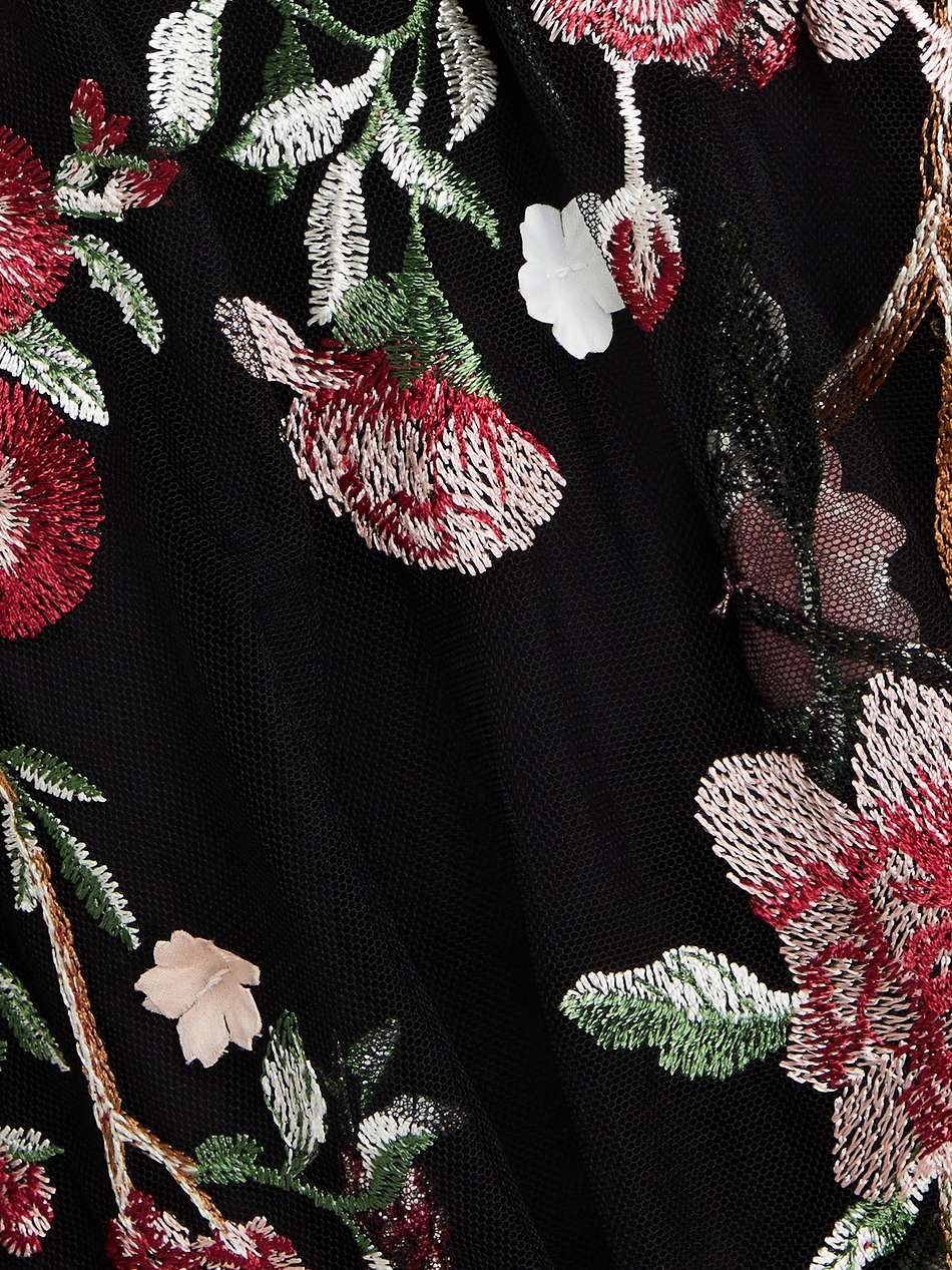 embroidered tulle midi dress