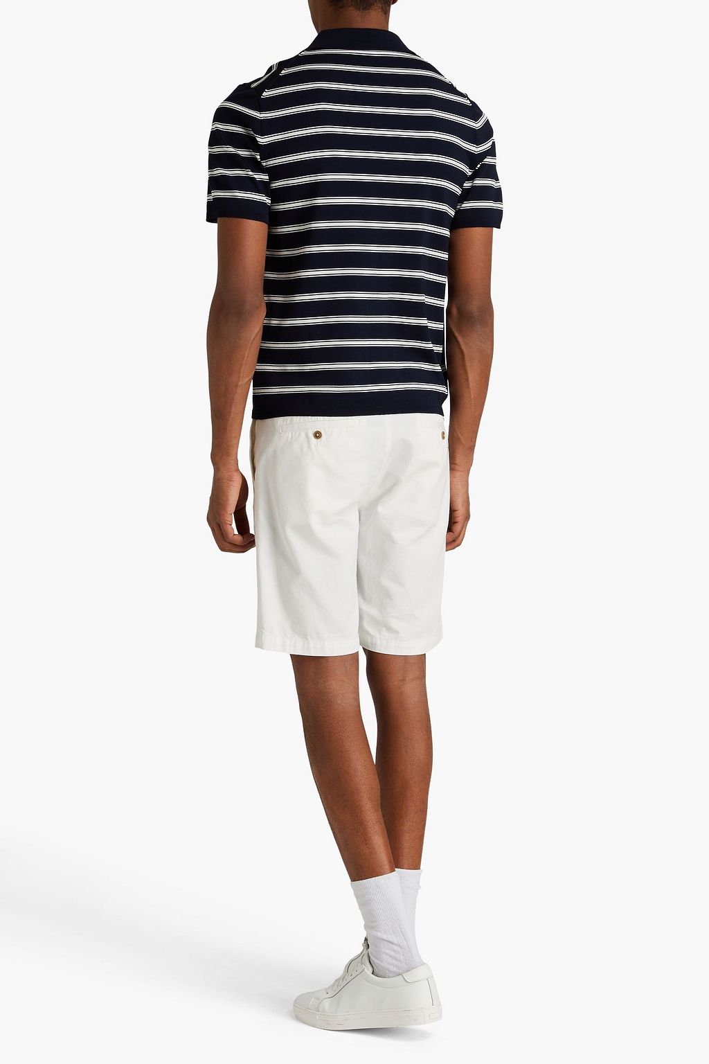 SANDRO Striped jersey polo shirt