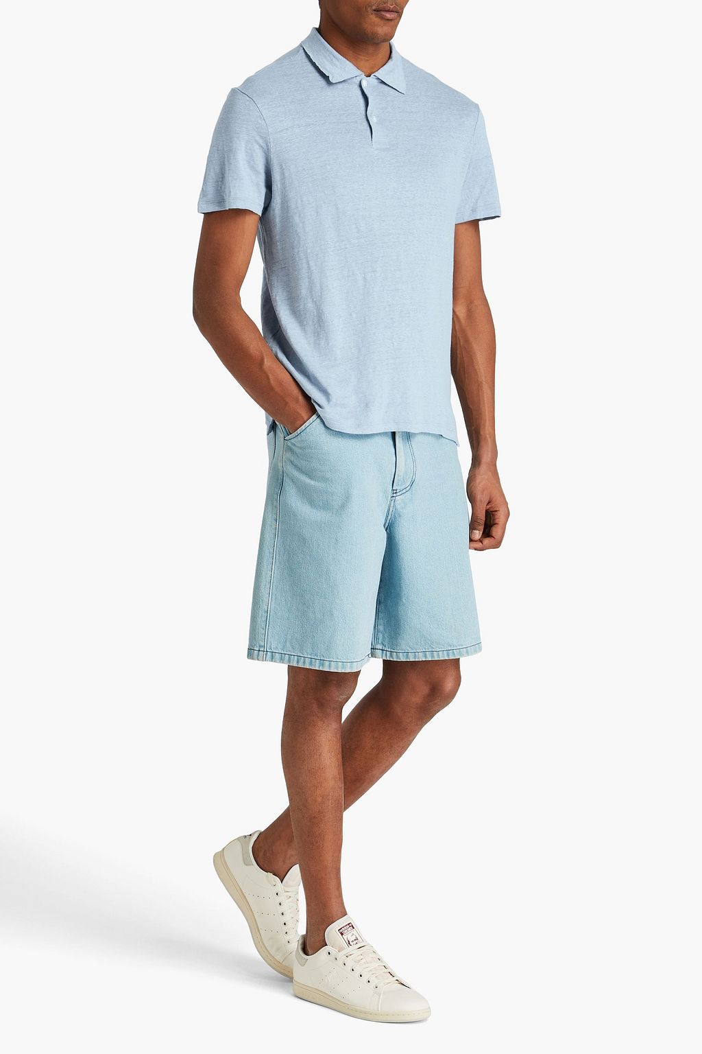 SANDRO Linen polo shirt