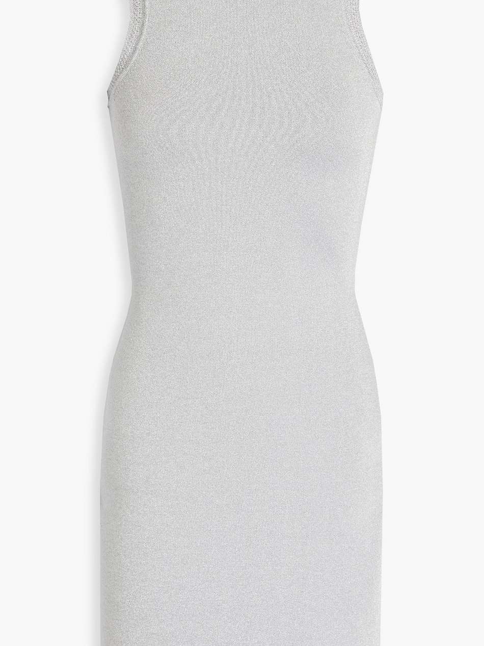 metallic knitted mini dress