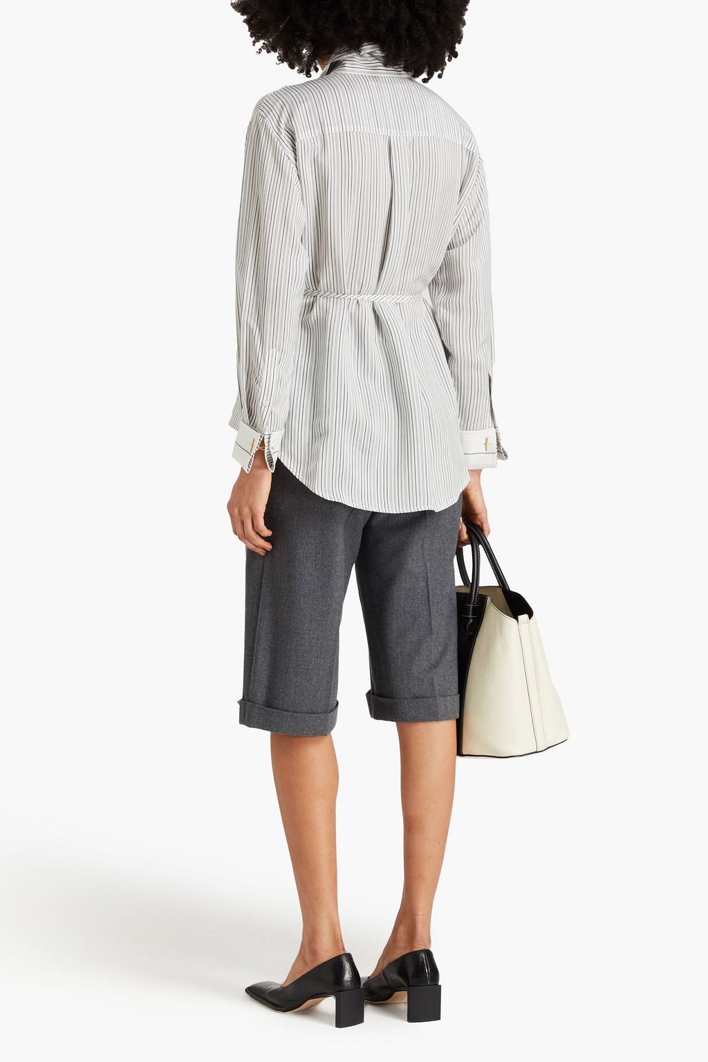 VICTORIA BECKHAM Striped crepe shirt