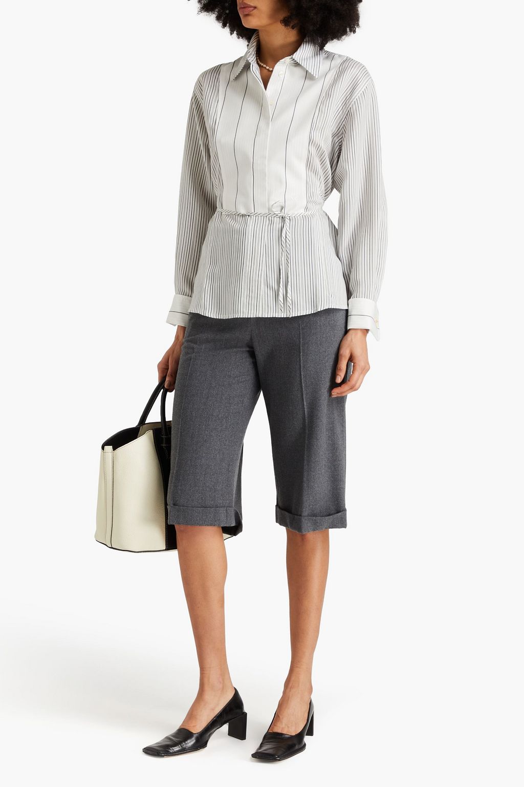 VICTORIA BECKHAM Striped crepe shirt