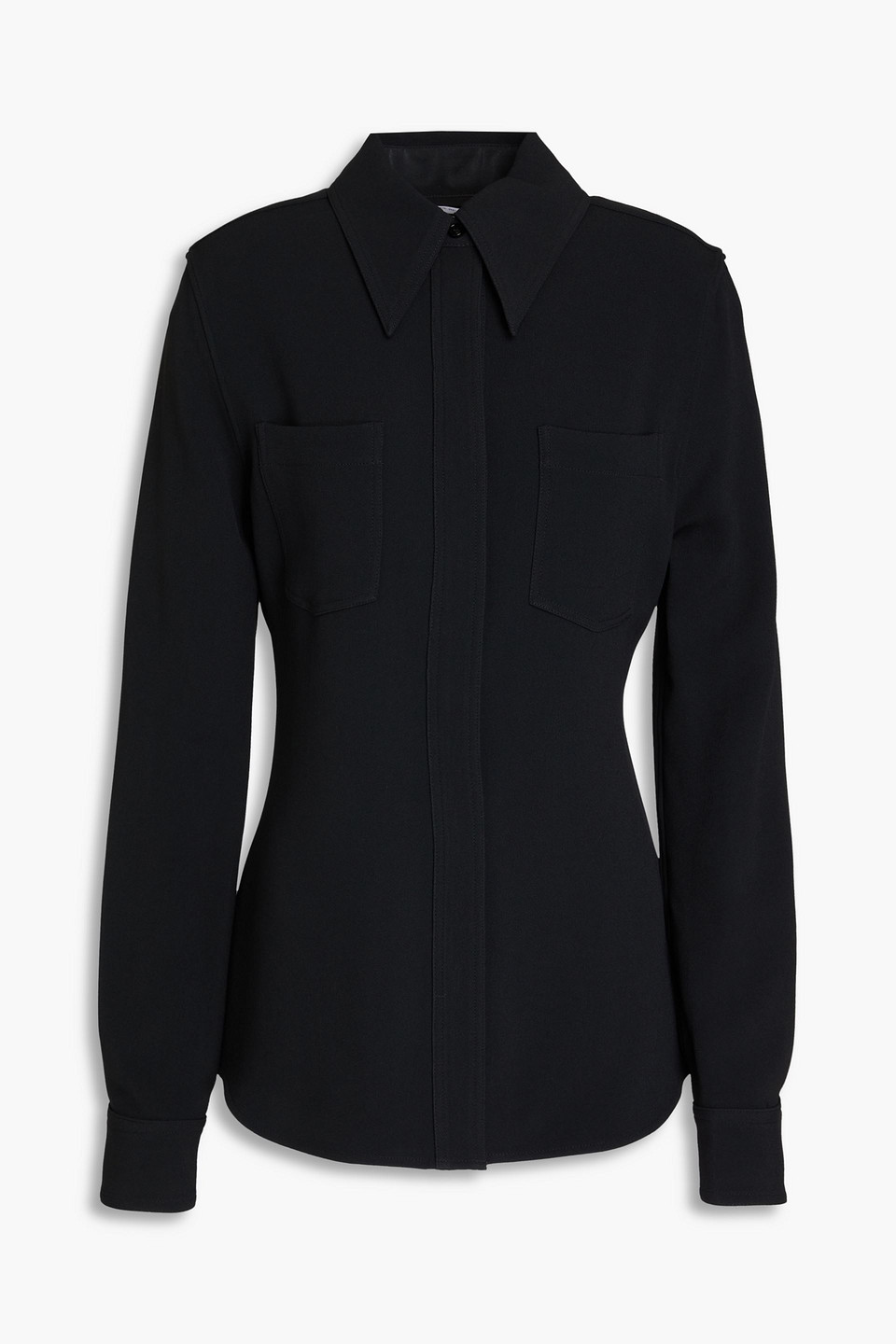 Victoria Beckham Pointed-collar Fitted Shirt In 1 Black