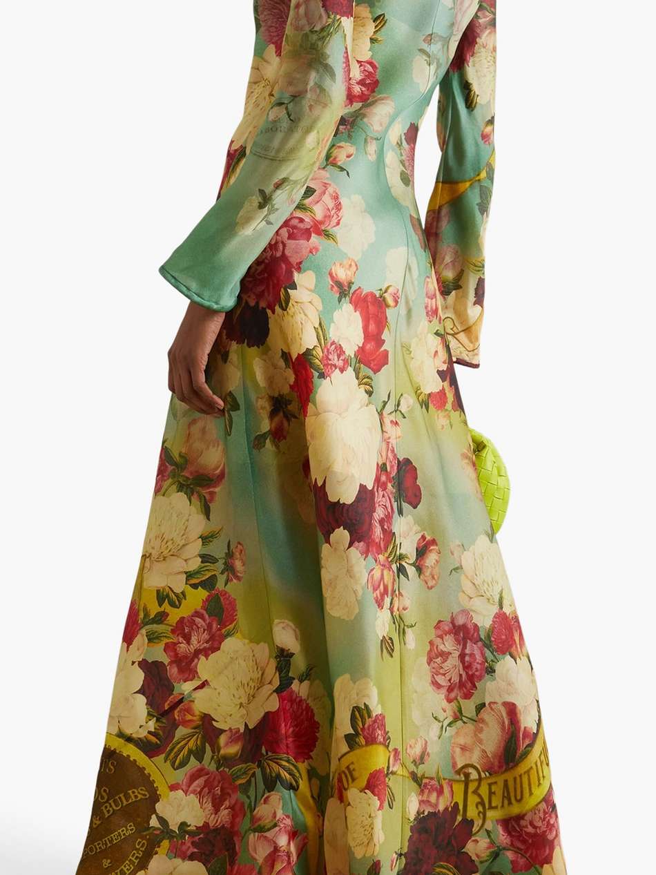 printed silk-organza maxi dress