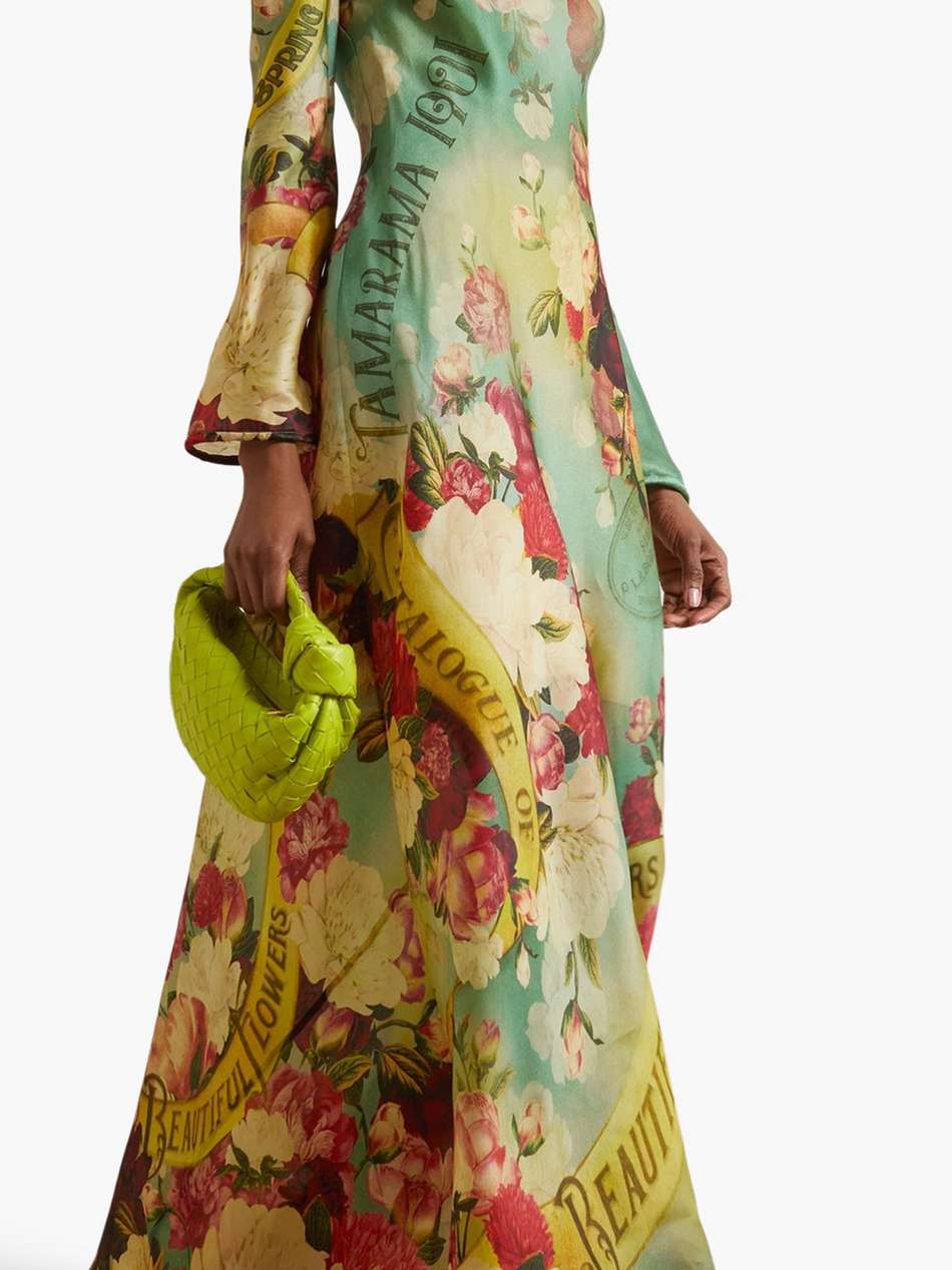 printed silk-organza maxi dress