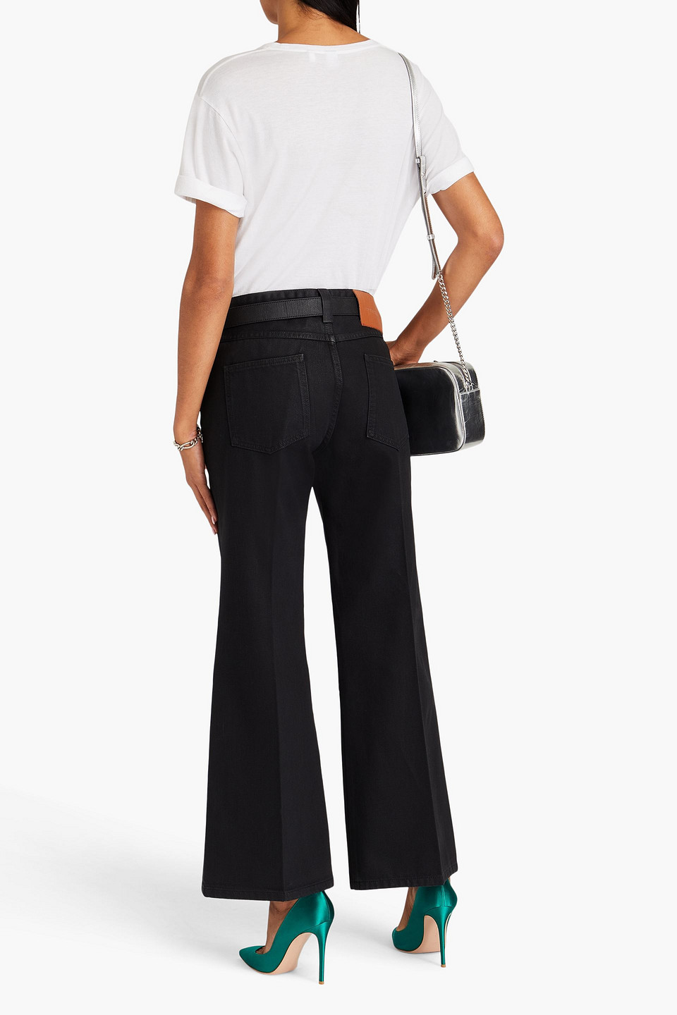 VICTORIA BECKHAM MID-RISE FLARED JEANS 