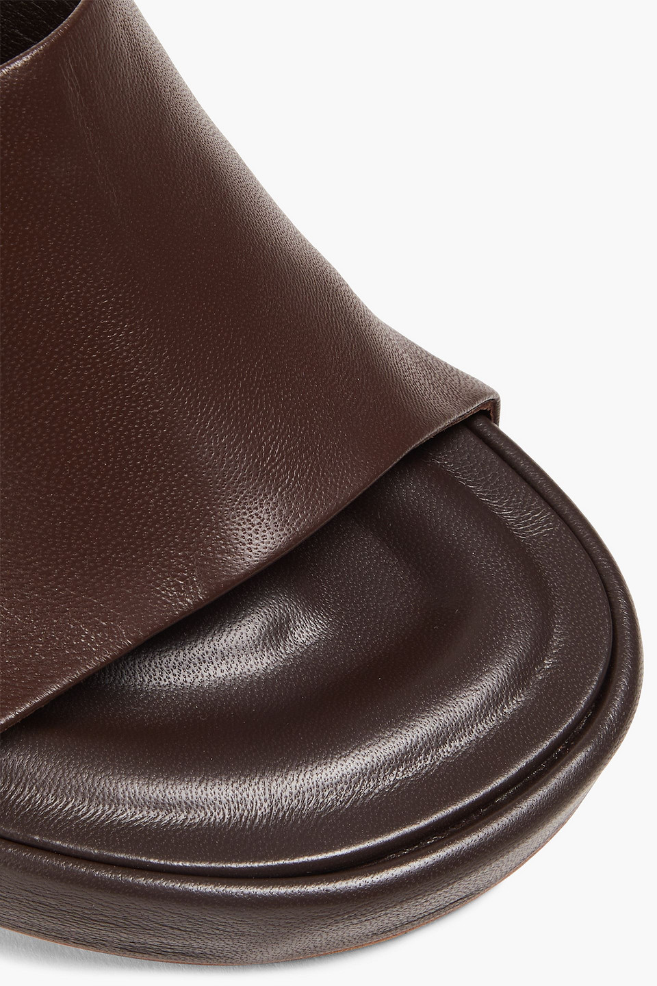 Shop Jacquemus Argilla Leather Mules In Chocolate