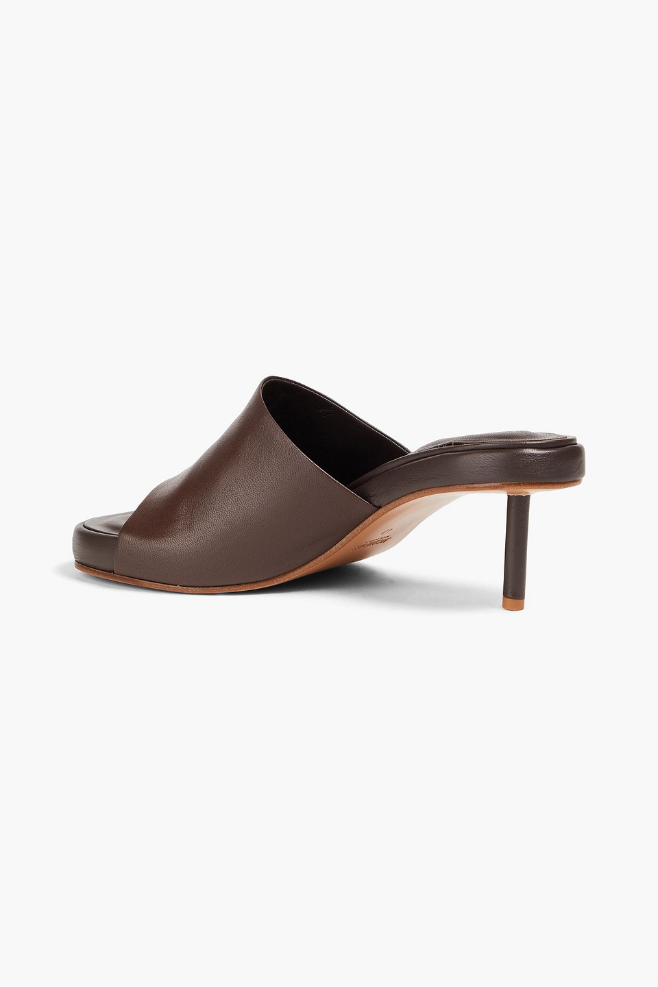 Shop Jacquemus Argilla Leather Mules In Chocolate