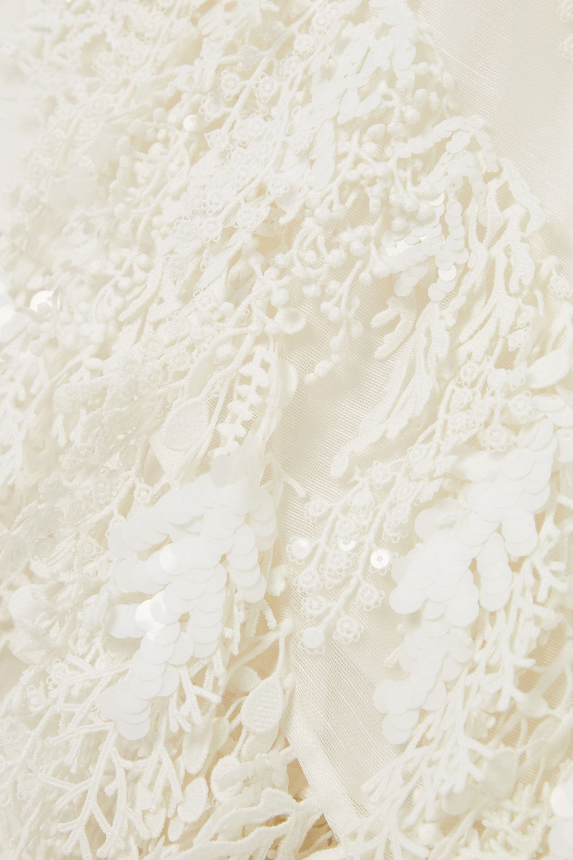 Zimmermann Asymmetric embellished linen and silk-blend dress thumbnail