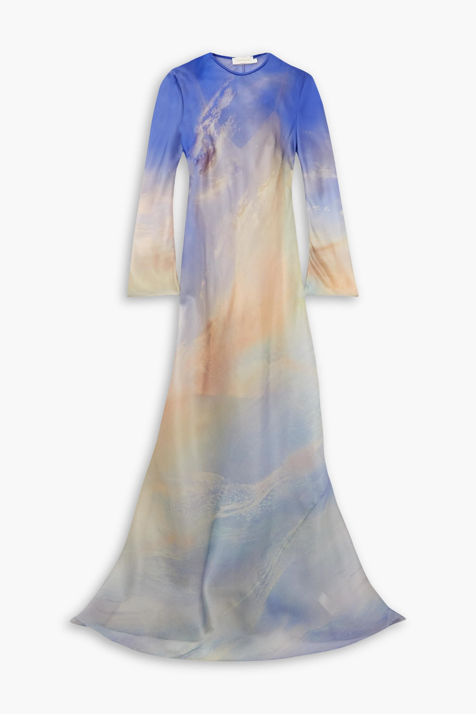 Tama printed silk-organza gown