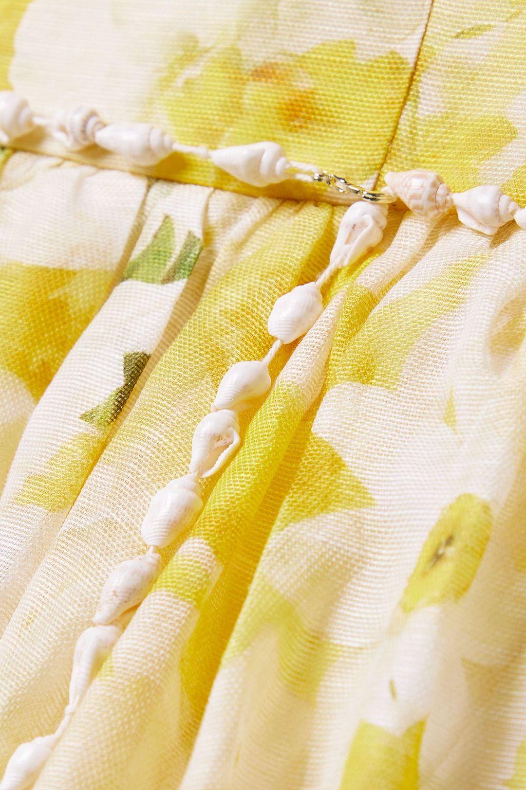 ZIMMERMANN Strapless embellished linen and silk-blend gown