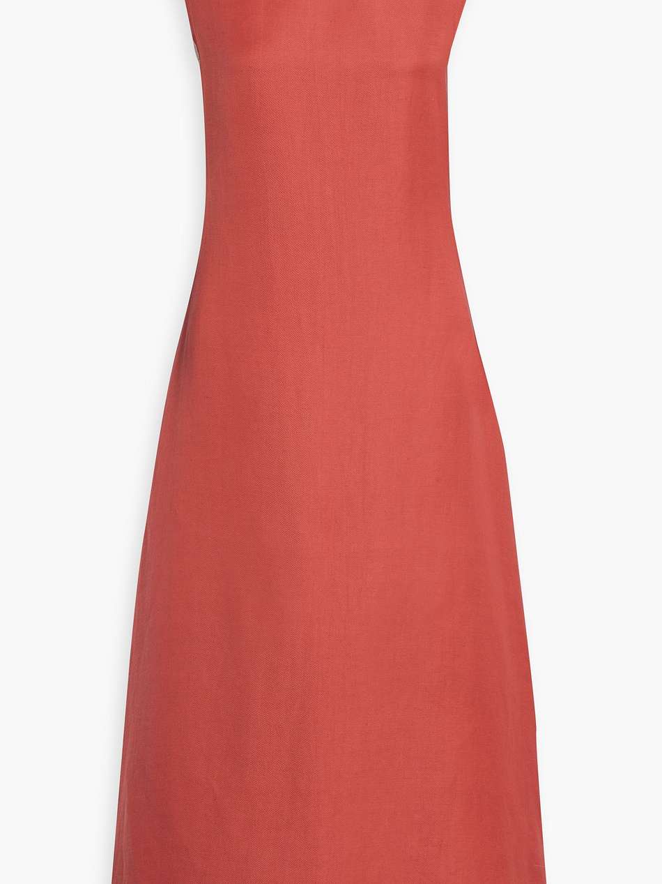 sonora frayed linen-blend twill maxi dress