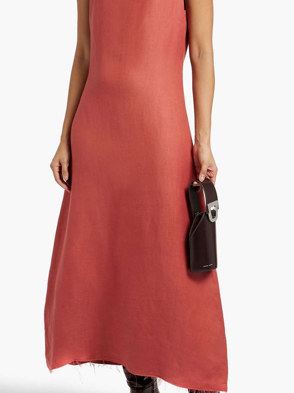 sonora frayed linen-blend twill maxi dress