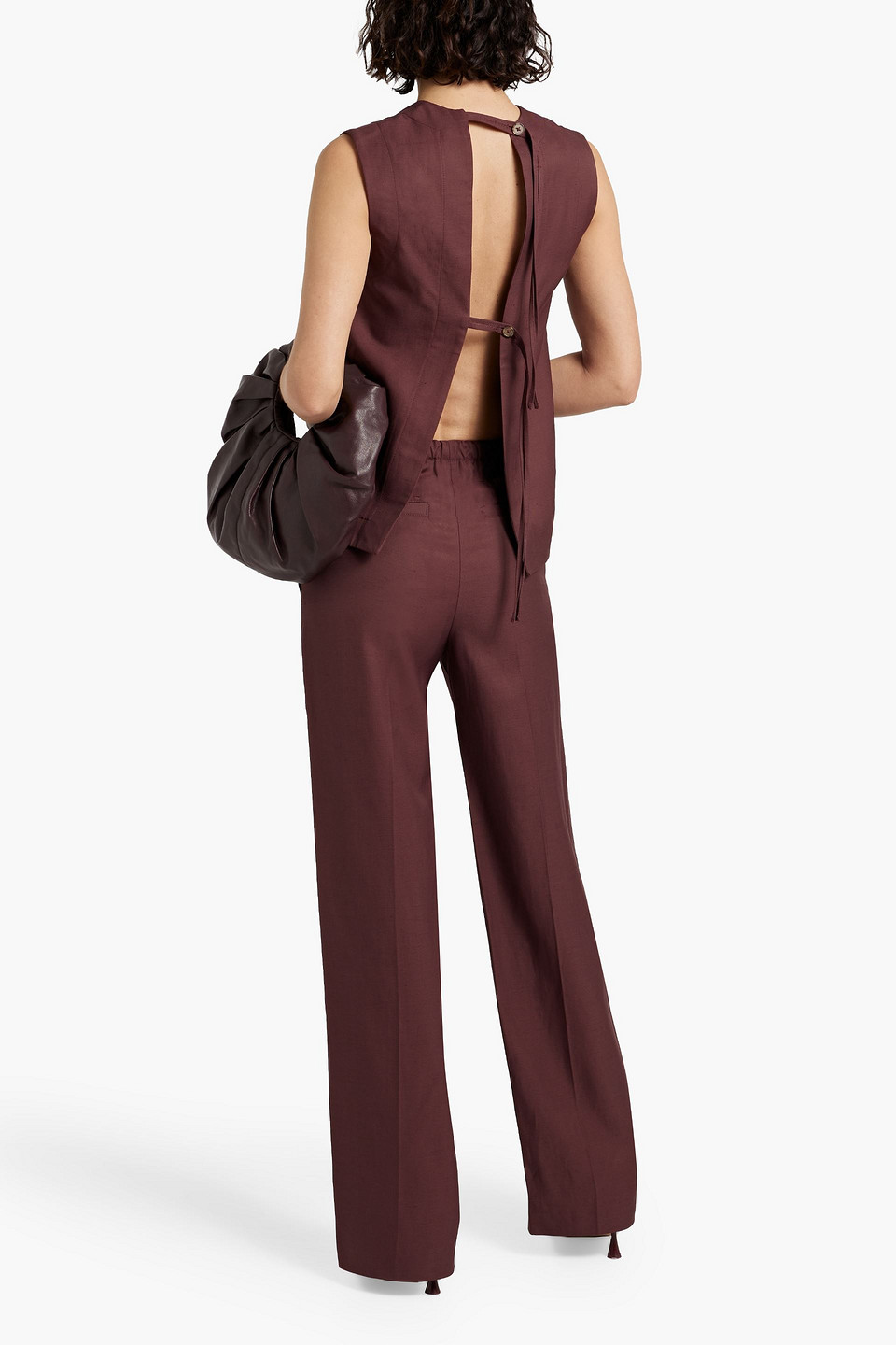LOULOU STUDIO VOMO CUTOUT TWILL TOP