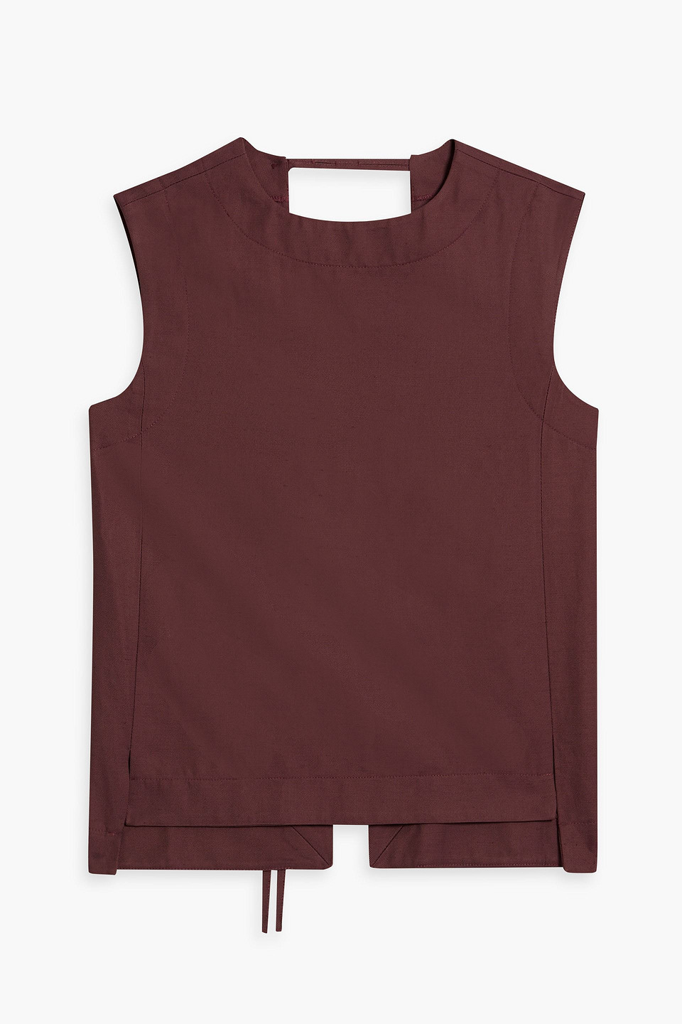 Loulou Studio Open-back Twill Tank In Burgundy