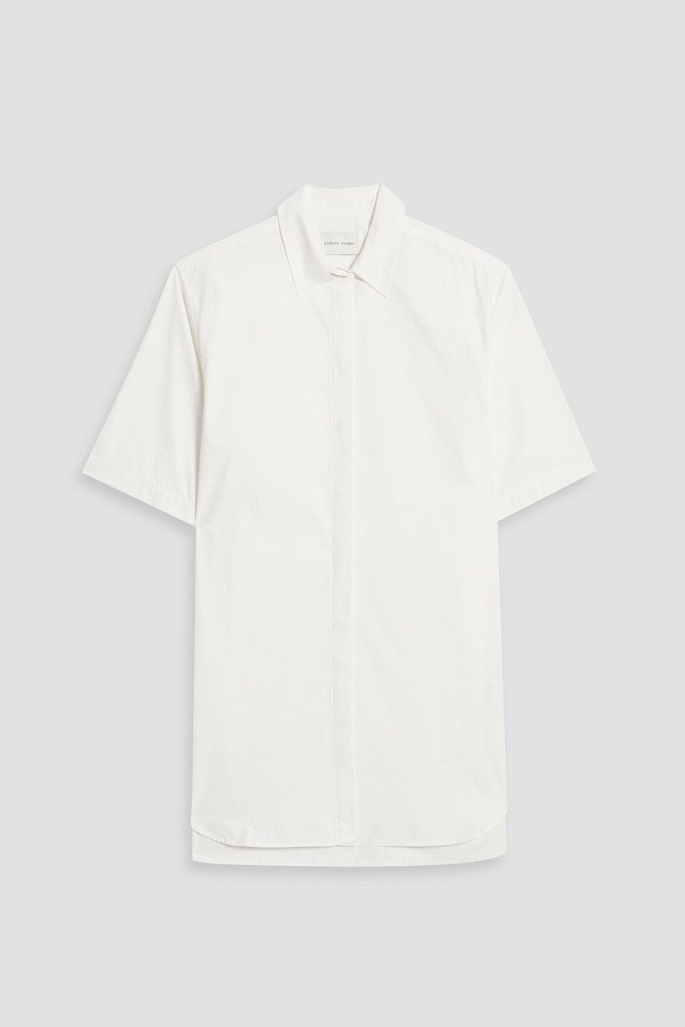 Loulou Studio Mago Cotton-poplin Mini Shirt Dress In White