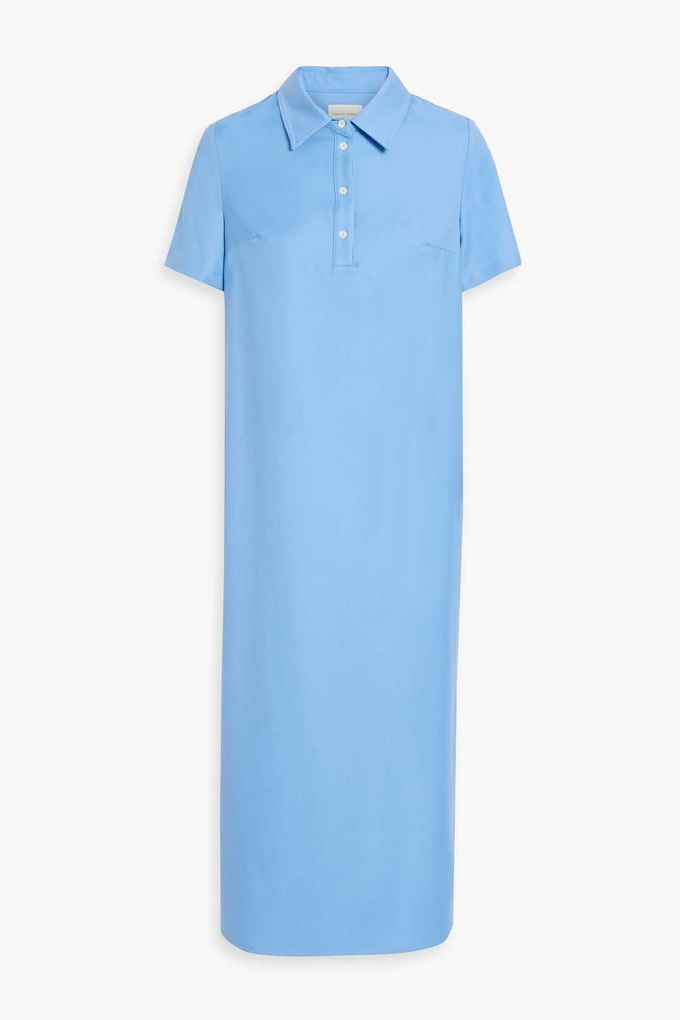 Shop Loulou Studio Bira Wool-twill Midi Shirt Dress In Light Blue