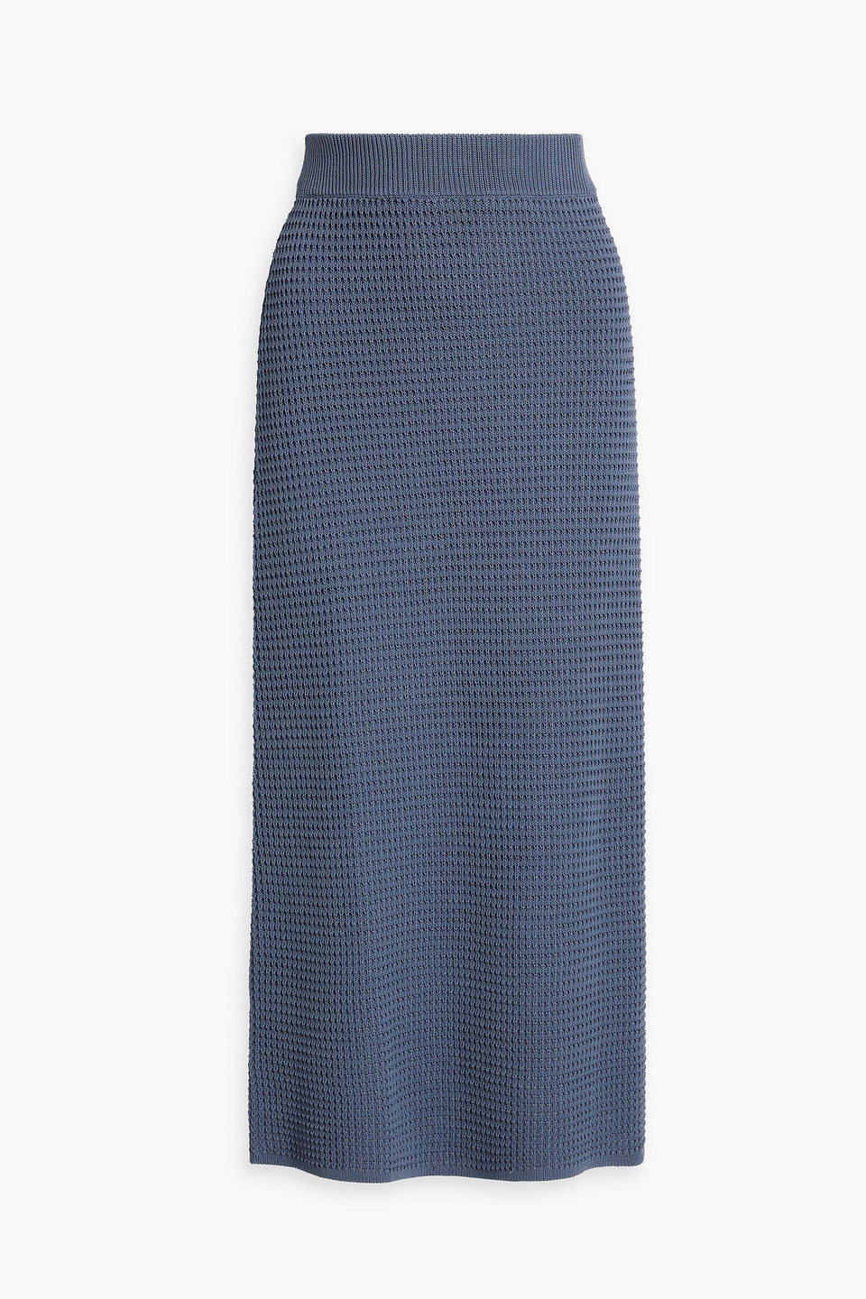 Loulou Studio Manta Crochet-knit Cotton Midi Skirt In Slate Blue