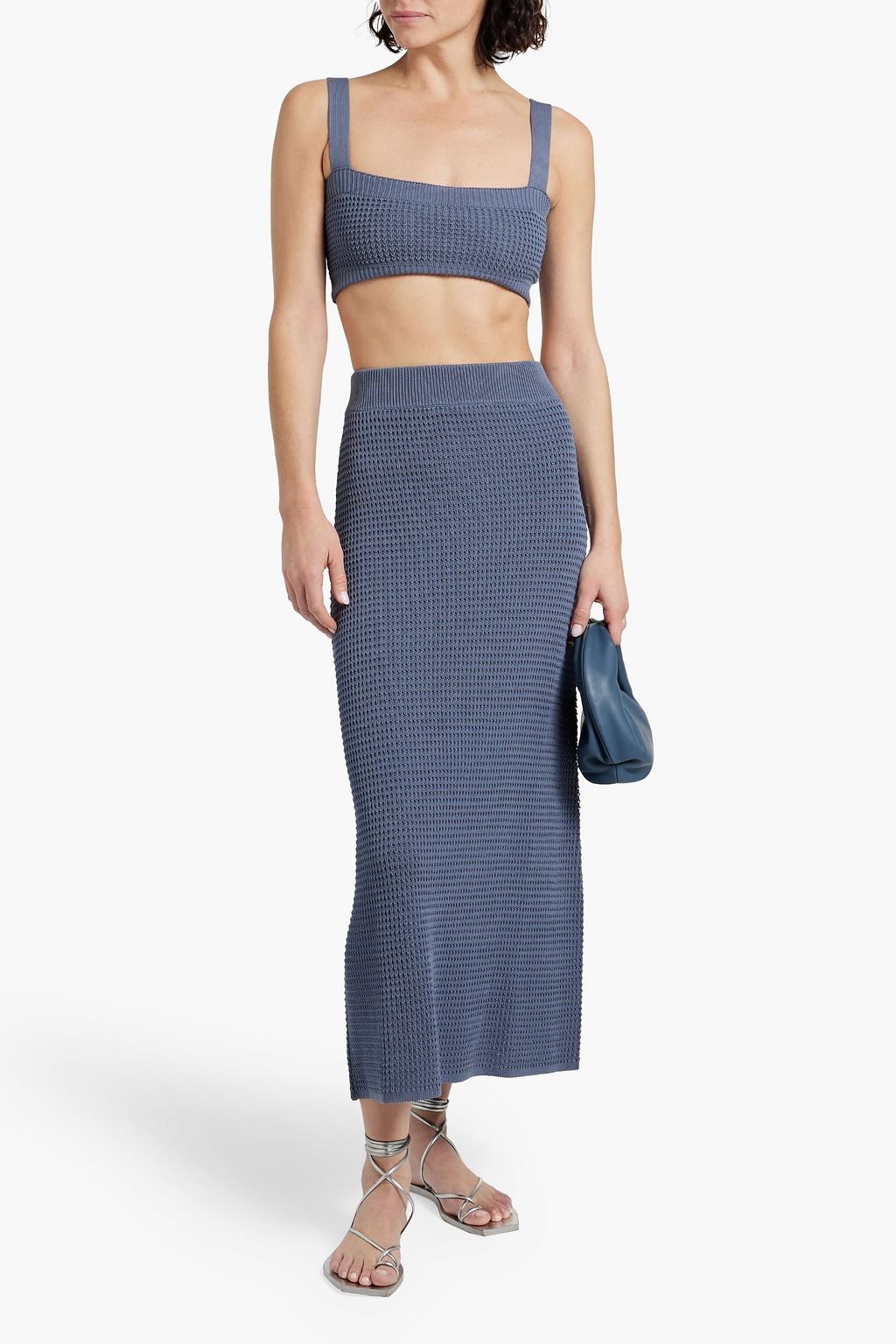LOULOU STUDIO Manta crochet-knit cotton midi skirt