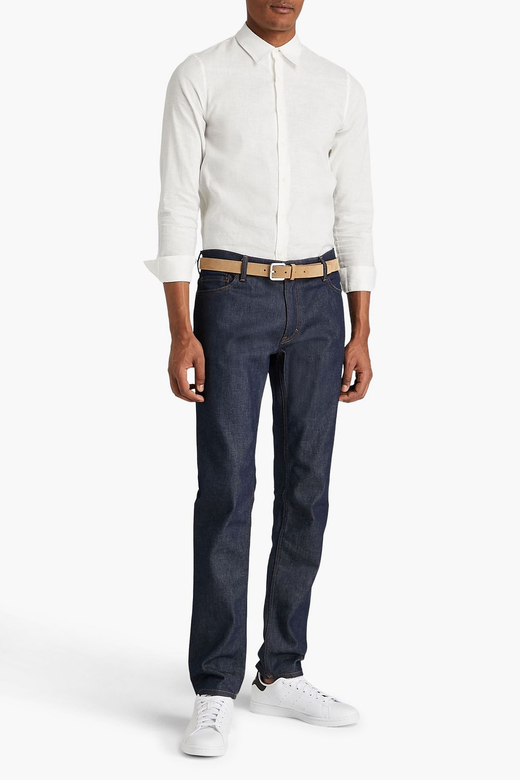 SANDRO Cotton, Lyocell and linen-blend shirt