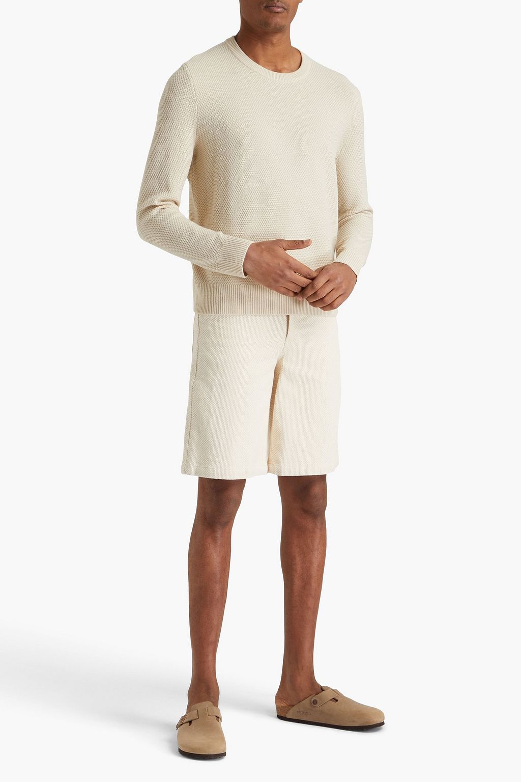 SANDRO Textured-knit wool-blend sweater