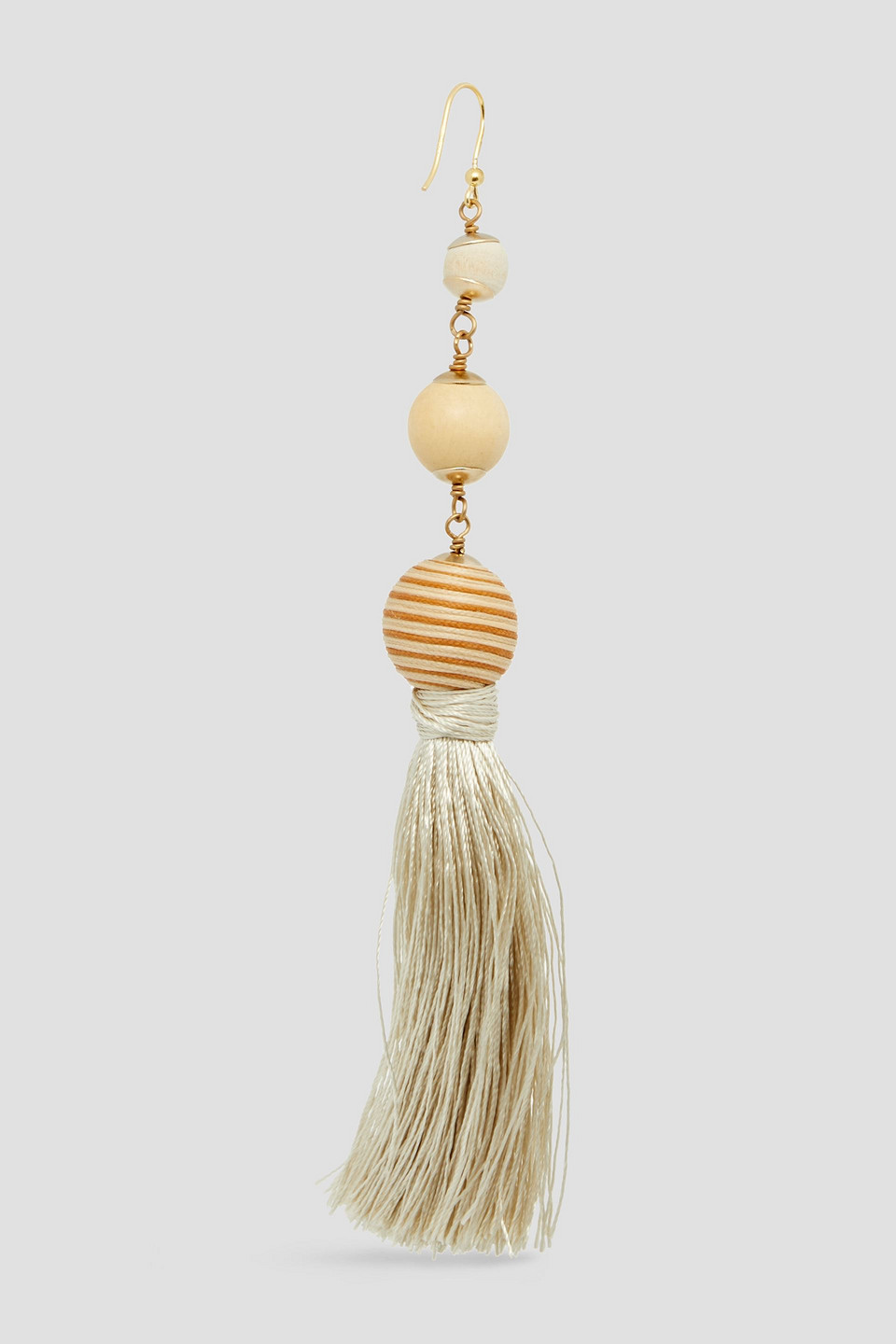 Shop Rosantica Gold-tone, Cord And Bead Earrings In Ecru