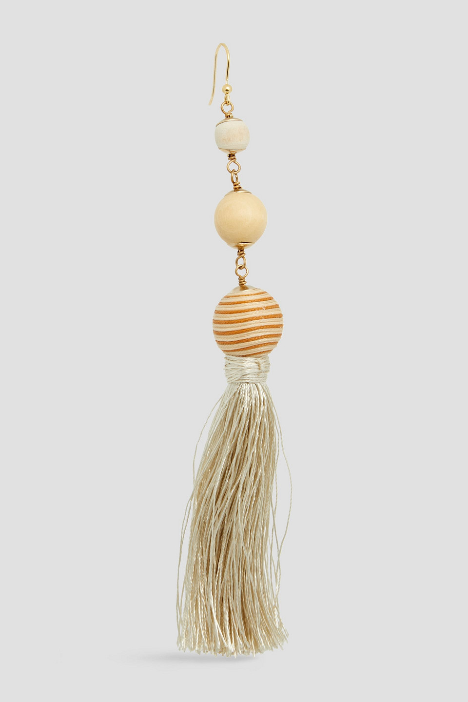 Shop Rosantica Gold-tone, Cord And Bead Earrings In Ecru