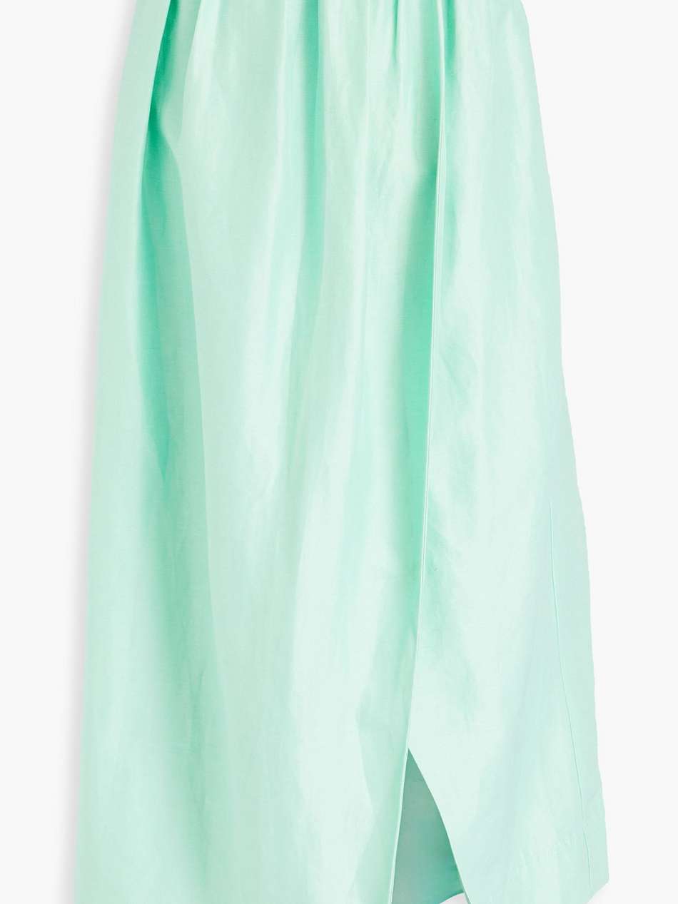 mirabelle wrap-effect linen-blend maxi skirt